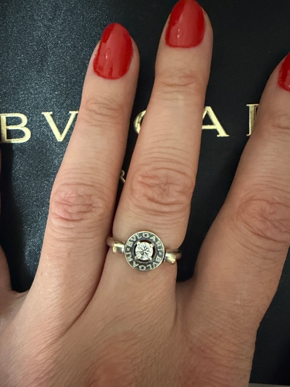 Bulgari Ring with Central Diamond